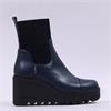 Marco Moreo Liege Stretch Cuff Wedgeboot - Navy Leather